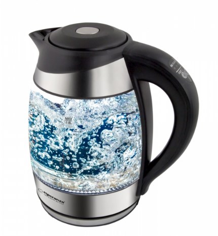 Esperanza EKK026 vedenkeitin 1,7 L 2200 W Musta, Läpinäkyvä