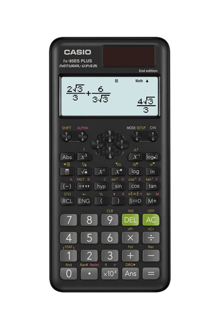 CASIO FX-85ESPLUS-2 B LASKIN SCIENTIFIC 252 FUNCTIONS 77X162MM, pahvilaatikko, MUSTA