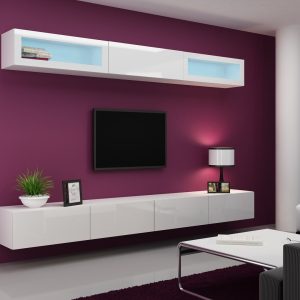 Cama Cabinet VIGO "90" lasi 90/35/32 valkoinen/valkoinen kiiltävä