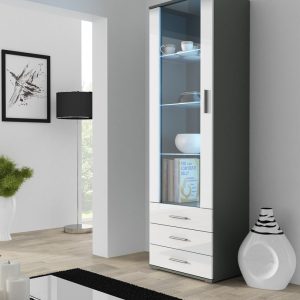 Cama esittelykaappi SOHO S1 harmaa/valkoinen kiilto