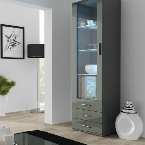 Cama esittelykaappi SOHO S1 harmaa/harmaa kiilto