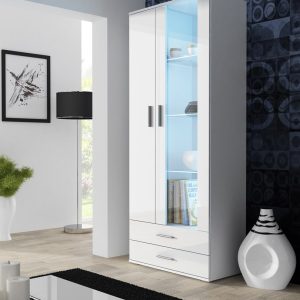 Cama-näyttökaappi SOHO S6 2D2S valkoinen/valkoinen kiilto