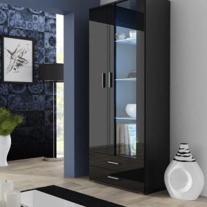 Cama-näyttökaappi SOHO S6 2D2S musta/musta kiiltävä