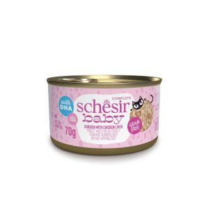SCHESIR Baby Chicken maksalla liemessä - märkäruoka kissanpennuille - 70g