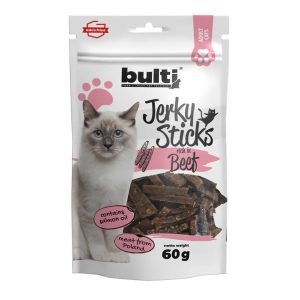 BULTI Jerky tikkuja runsaasti naudanlihaa - kissan herkkuja - 60g