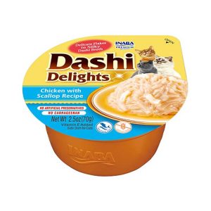 INABA Dashi Delights Chicken kampasimpukoilla liemessä - kissan herkkuja - 70g