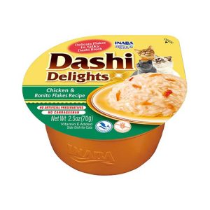 INABA Dashi Delights Chicken bonito-hiutaleilla liemessä - kissan herkkuja - 70g