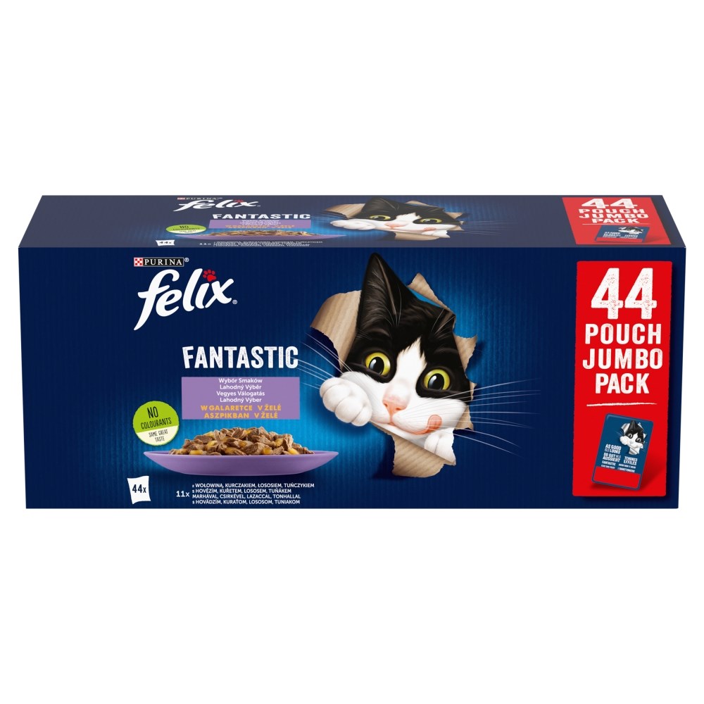 PURINA Felix Fantastic Mix hyytelössä - kissan märkäruoka - 44 x 85g