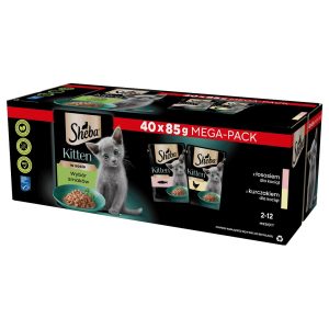 SHEBA Kitten valikoima makuja kastikkeessa - kissan märkäruoka - 40x85 g