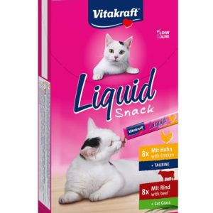 VITAKRAFT Cat Liquid-Snack naudan- ja kananlihalla - kissan herkkuja - 16 x 15g