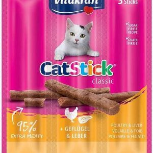 VITAKRAFT CatStick Mini siipikarjalla ja maksalla - kissan herkkuja - 3 kpl