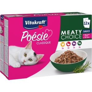 VITAKRAFT Poésie Classique Lihainen valinta - kissan märkäruoka - 12 x 85g