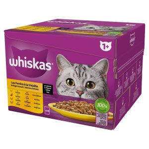 WHISKAS Poultry Feast - kissan märkäruoka - 24x85 g
