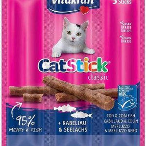 VITAKRAFT CatStick Classic Turska ja seidi - kissan herkkuja - 18g