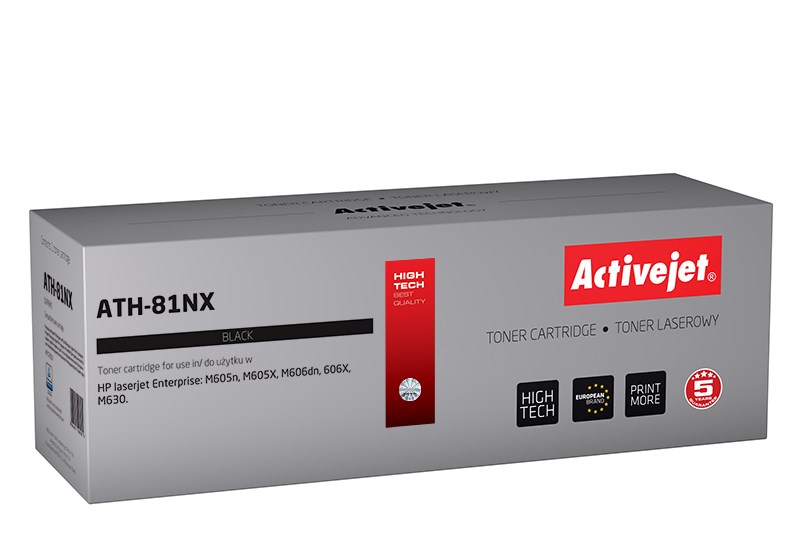 Activejet ATH-81NX -väriaine (korvaa HP 81X CF281X:lle; Supreme; 25 000 sivua; musta)