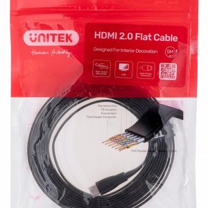 UNITEK 2.0 4K60HZ FLAT 5M C11063BK-5M - Kaapeli - Digitaalinen/näyttö/video HDMI-kaapeli 5 m HDMI Type A (vakio) musta