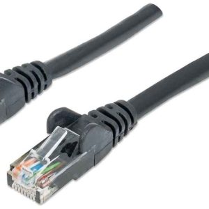 Intellinet Network Patch Cable, Cat6, 3m, musta, CCA, U/UTP, PVC, RJ45, kullatut kontaktit, snagless, käynnistys, elinikäinen takuu