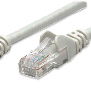 Intellinet Network Patch Cable, Cat6, 1m, harmaa, CCA, U/UTP, PVC, RJ45, kullatut kontaktit, snagless, käynnistys, elinikäinen takuu