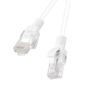 PATCHCORD KAT.5E UTP 1M BIAŁY FLUKE PASSED LANBERG 10-PACK