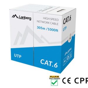 LANBERG CABLE UTP CAT.6 305M WIRE CU GRAY