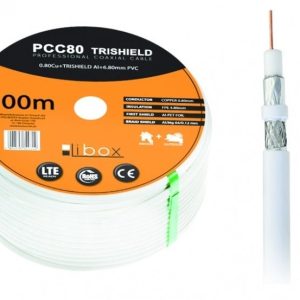 Libox Kabel koncentryczny PCC80 100m koaksiaalikaapeli RG-6/U valkoinen