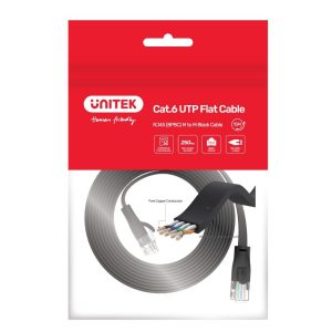 UNITEK Cat 6 UTP RJ45 (8P8C) litteä Ethernet-kaapeli