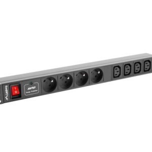 Lanberg Power strip Rack PDU (1u,10a,8x 230v,2m) pdu-04e04i-0200-iec-bk