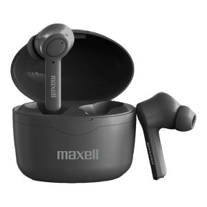 Maxell Bass 13 Sync Up langattomat Bluetooth In-Ear -kuulokkeet latauskotelolla, musta