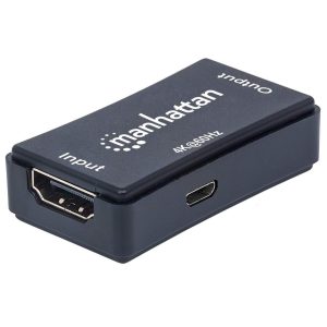 Manhattan HDMI-toistin, 4K@60Hz, aktiivinen, tehostaa HDMI-signaalia jopa 40 metriin, musta, kolmen vuoden takuu