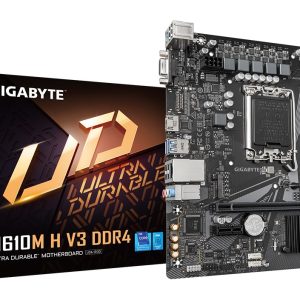 GIGABYTE H610M H V3 DDR4 -emolevy - Tukee Intel Core 14th -suorittimia, 4+1+1 Hybrid Phases Digital VRM -tekniikkaa, jopa 3200 MHz DDR4, 1xPCIe 3.0 M.2, GbE LAN, USB 3.2 Gen 1