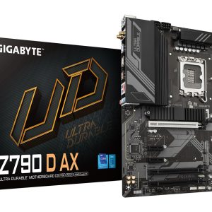 GIGABYTE Z790 D AX -emolevy - Tukee Intel Core 14th Gen -suorittimia, 12+1+1-vaiheista digitaalista VRM:ää, jopa 7600MHz DDR5 (OC), 3xPCIe 4.0 M.2, Wi-Fi 6E, 2.5GbE LAN, USB 3.2 Gen 2.