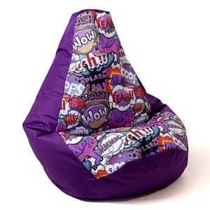 Sako laukku puffi Päärynäprintti violetti-WOW XXL 140 x 100 cm