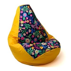 Sako pussipoffee Päärynäkuvioinen keltakukka L 105 x 80 cm