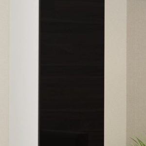 Cama Täyskaappi VIGO '180' 180/40/30 valkoinen/musta kiiltävä