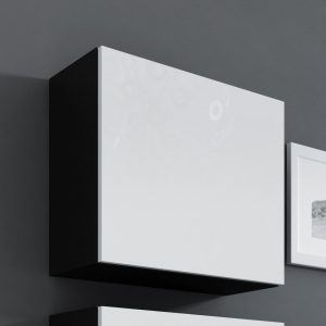 Cama Square kaappi VIGO 50/50/30 musta/valkoinen kiiltävä