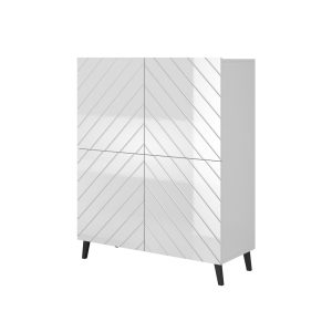 Hylly ABETO 100,5 x 40 x 121,5 cm valkoinen/kiiltävä valkoinen