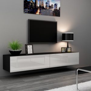 Cama TV-teline VIGO '180' 30/180/40 musta/valkoinen kiiltävä