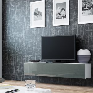 Cama TV-taso VIGO 140 30/140/40 valkoinen/harmaa kiiltävä