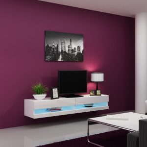 Cama TV-taso VIGO NEW 30/180/40 valkoinen/valkoinen kiiltävä