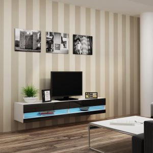 Cama TV-taso VIGO NEW 30/180/40 valkoinen/musta kiiltävä