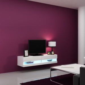 Cama TV-taso VIGO NEW 30/140/40 valkoinen/valkoinen kiiltävä