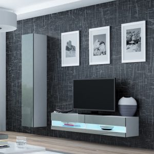 Cama TV-taso VIGO NEW 30/140/40 valkoinen/harmaa kiiltävä