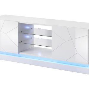 Cama TV-kaappi QIU 160 MDF valkoinen kiilto/valkokiilto