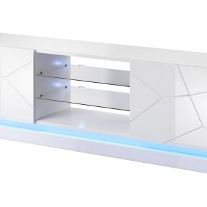 Cama TV-kaappi QIU 200 MDF valkoinen kiilto/valkokiilto