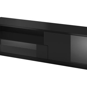 Cama TV-kaappi MUZA 138/40/41 musta/musta kiiltävä