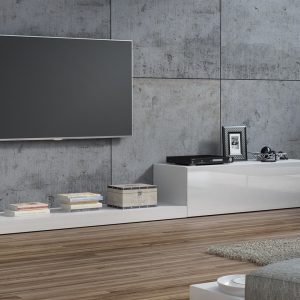 Cama TV-taso LIFE 300/42/35 valkoinen/valkoinen kiiltävä