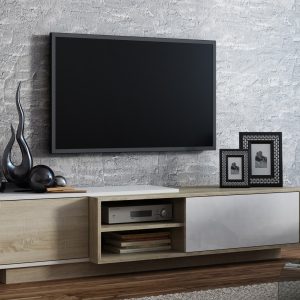 Cama TV-kaappi SIGMA1 180 sonoma tammi/kiiltävä valkoinen