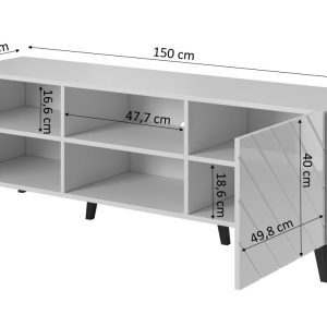 RTV-kaappi ABETO 150x42x52 musta kiiltävä