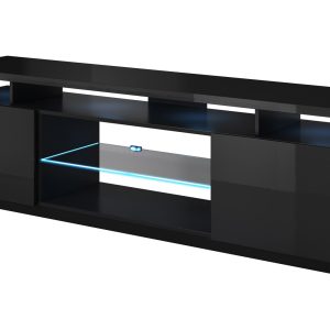 RTV-kaappi EVA 180x40x56 musta kiiltävä