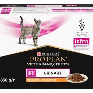 PURINA Pro Plan Veterinary Diets UR St/Ox Urinary Chicken - kissan märkäruoka - 10x85 g